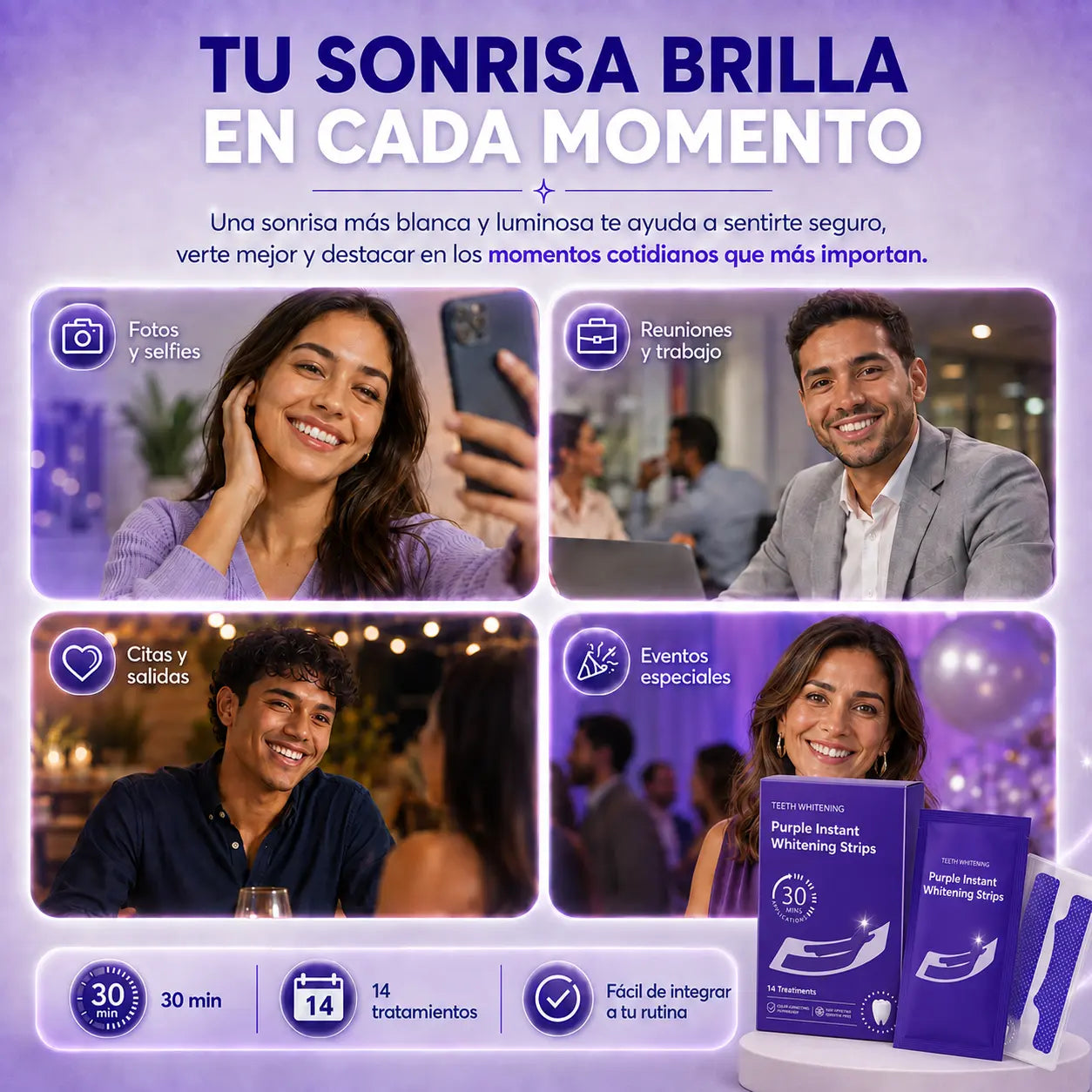 WhiteGlow™ – Tiras Blanqueadoras Dentales 14 Días
