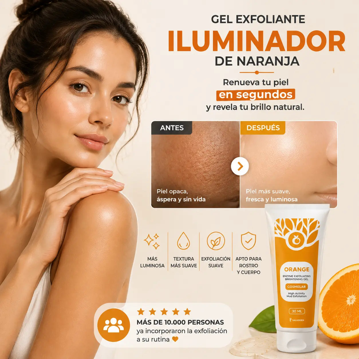 Gel Exfoliante Iluminador de Naranja™ ✨Revela tu brillo natural