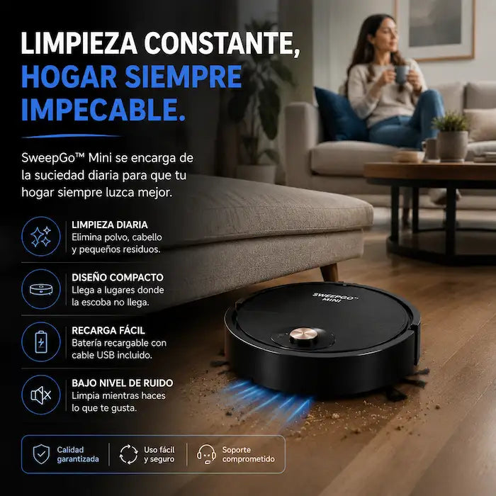 SweepGo™ Mini | Limpieza automática mientras tú disfrutas tu tiempo