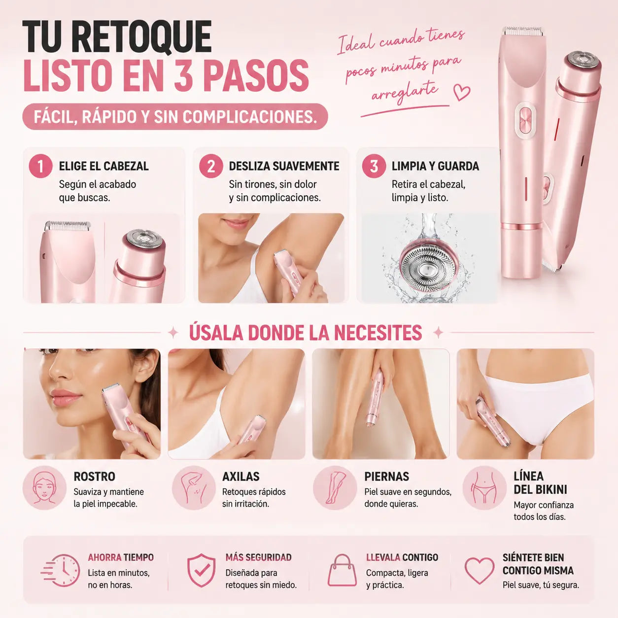 Dual Beauty Shaver™ | Depilación suave y precisa en minutos