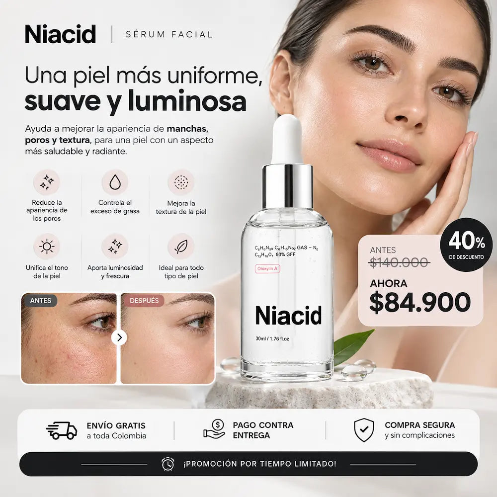 Niacid Serum 30 Ml | Reduce Manchas y Poros Visibles