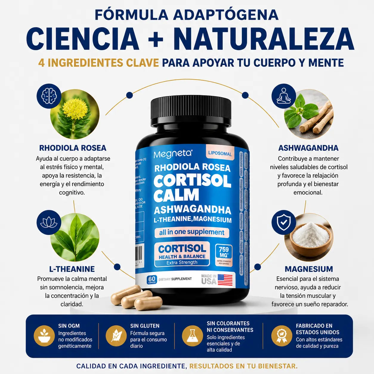 Cortisol Calm™ | Calma mental, enfoque y equilibrio para días de alto estrés