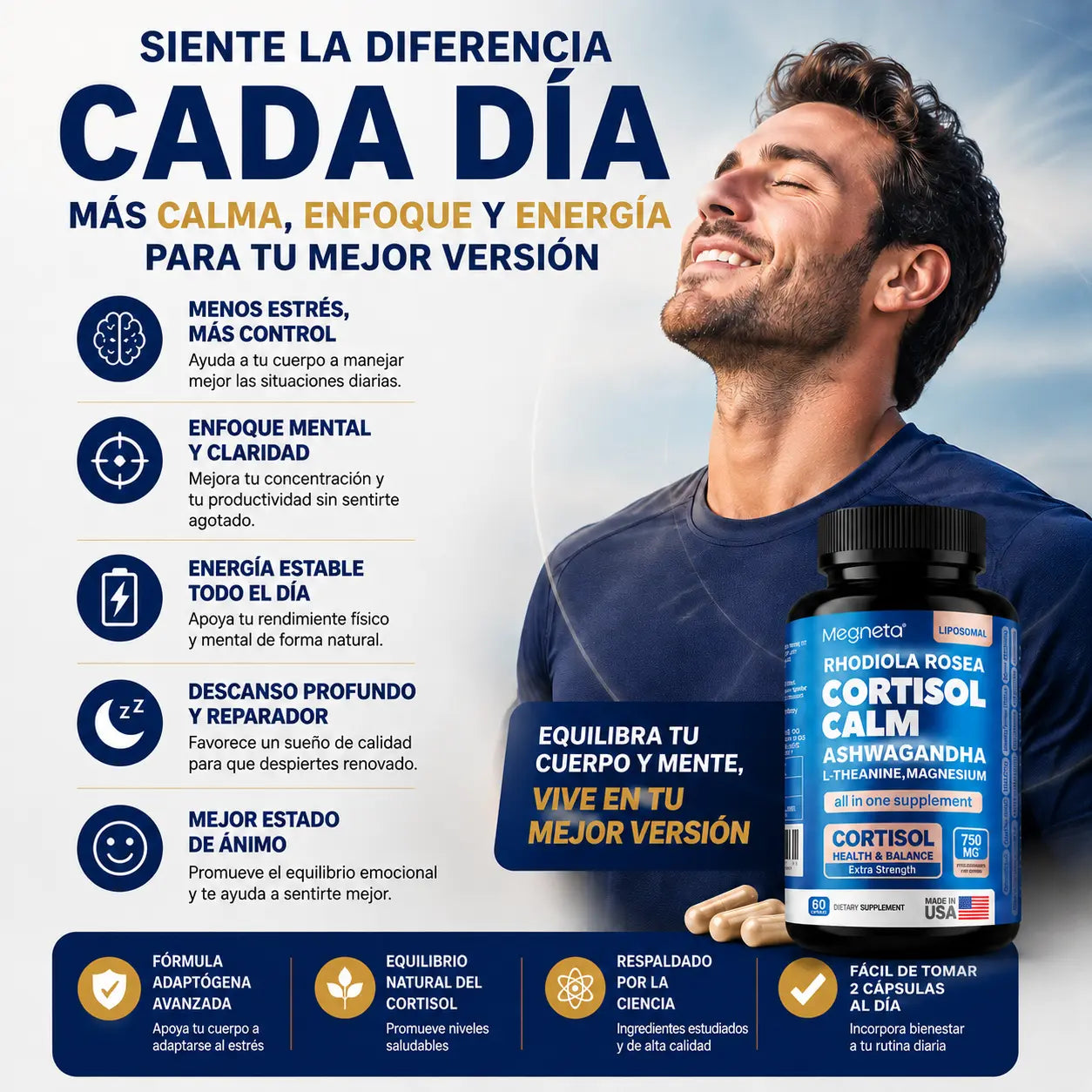 Cortisol Calm™ | Calma mental, enfoque y equilibrio para días de alto estrés